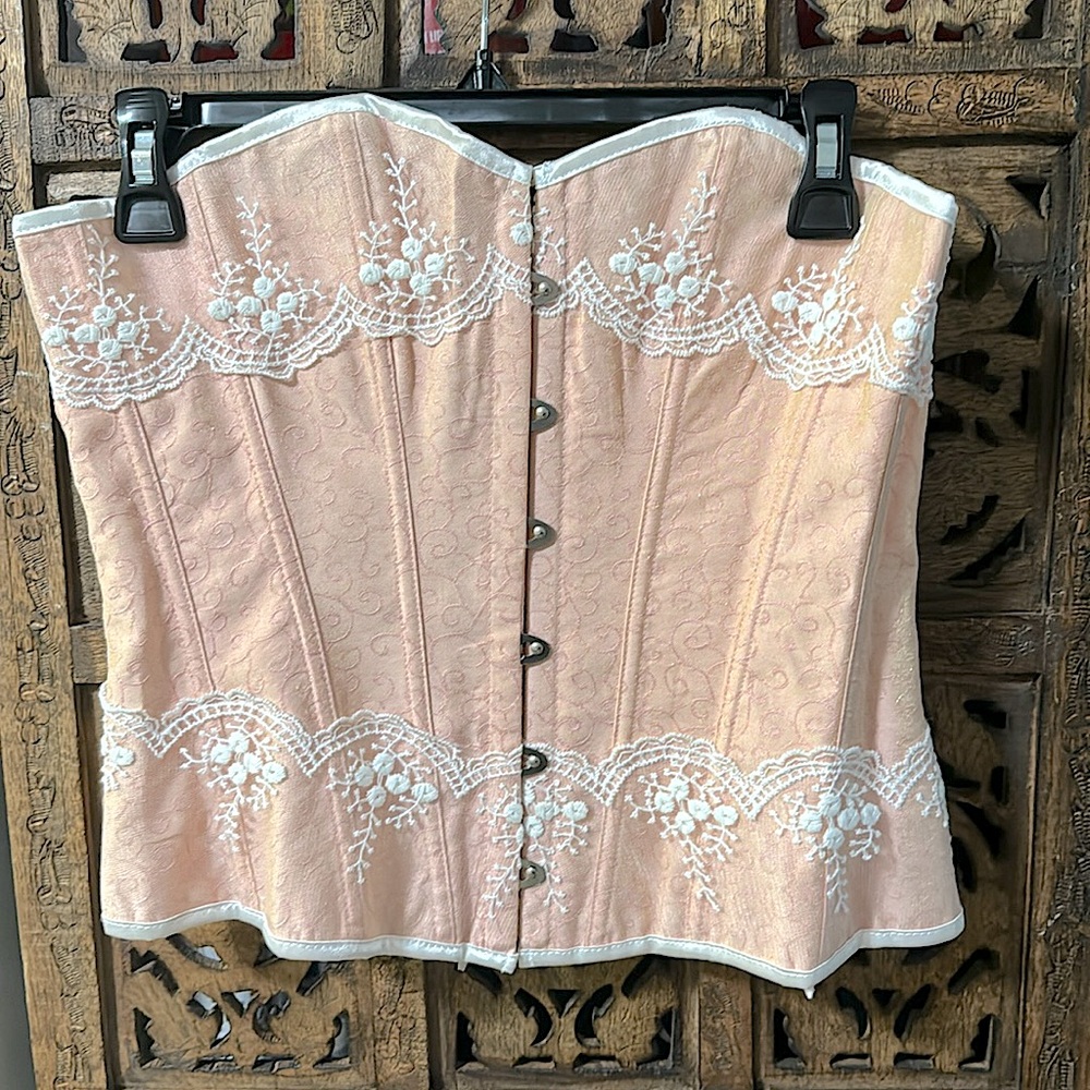 Beautiful pink and white Corset size L